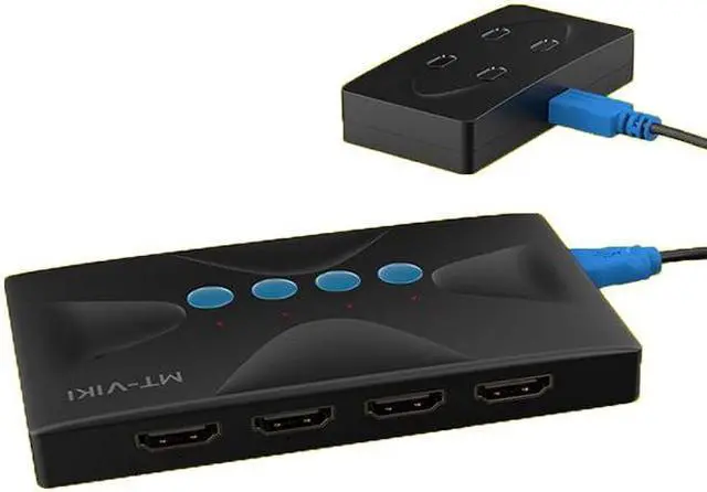 Alt view image 6 of 6 - MT-VIKI 4 Ports KVM Switch USB 4 In 1Out HDMI HD display multi-computer host monitoring mouse keyboard sharing devices MT-HK04