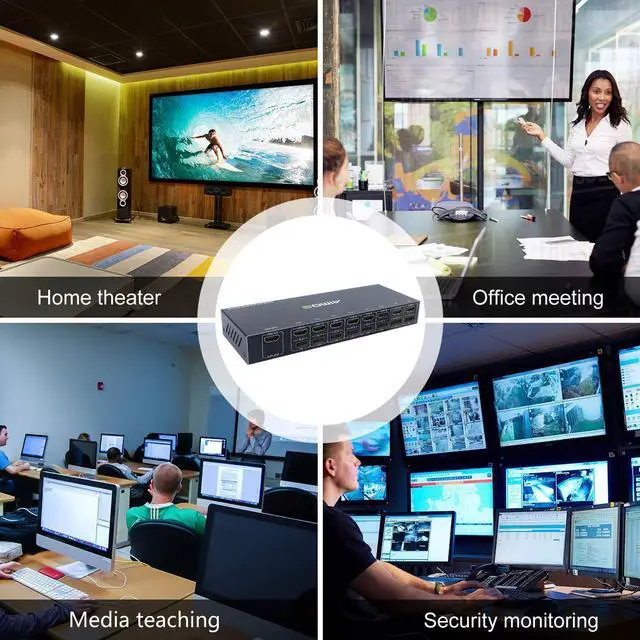 Alt view image 4 of 6 - AIMOS HDMI KVM Switch, 8 in 1 Out Switch Active Monitor Mouse Keyboard HDMI Switcher 4K @ 30Hz for Laptop, PC, PS4, Xbox