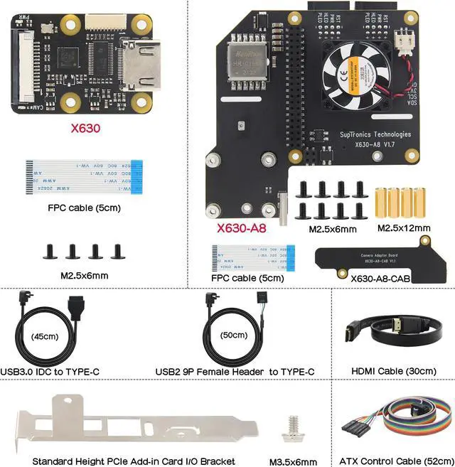 Alt view image 6 of 6 - Raspberry Pi 4B PCIe KVM over IP PiKVM-A8 Support PiKVM v3 PoE ATX HDMI CSI