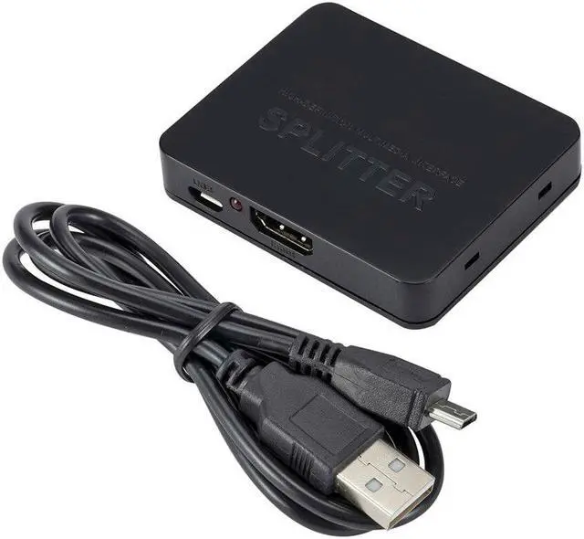 Alt view image 6 of 6 - 4K HDMI-Compatible Splitter 1x2 1 in 2 out 1080p HDCP Stripper 3D Splitter Power Signal Amplifier 4K Splitter For PS3 HDTV DVD