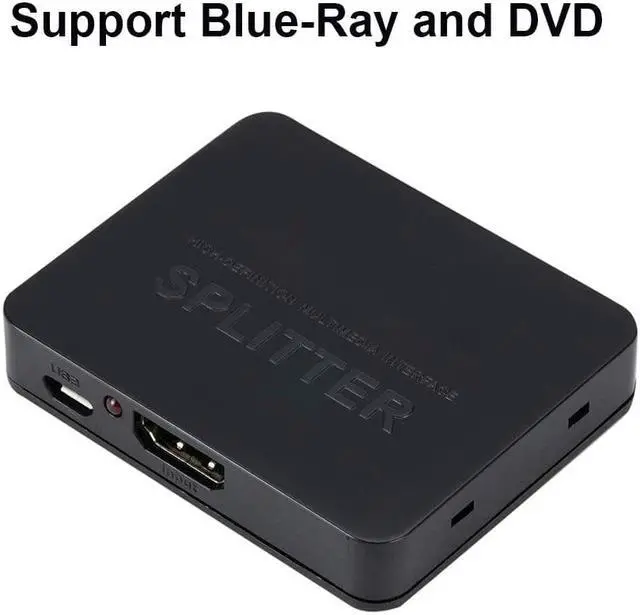Alt view image 5 of 6 - 4K HDMI-Compatible Splitter 1x2 1 in 2 out 1080p HDCP Stripper 3D Splitter Power Signal Amplifier 4K Splitter For PS3 HDTV DVD