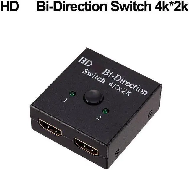 Alt view image 3 of 6 - 4K HDMI-Compatible Splitter Switch 1X2 2X1 Split 1 in 2 Out Amplifier 1080P 4Kx2K HDMI-Compatible Switcher 2 Ports Bi-Direction
