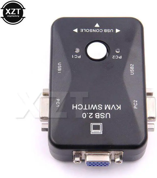 Alt view image 2 of 5 - 2 Port KVM Switch USB 2.0 VGA Cable Splitter For USB Key Keyboard Mouse Monitor Adapter USB Printer Switch KVM VGA Conterver