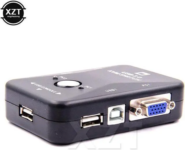 Alt view image 3 of 5 - 2 Port KVM Switch USB 2.0 VGA Cable Splitter For USB Key Keyboard Mouse Monitor Adapter USB Printer Switch KVM VGA Conterver