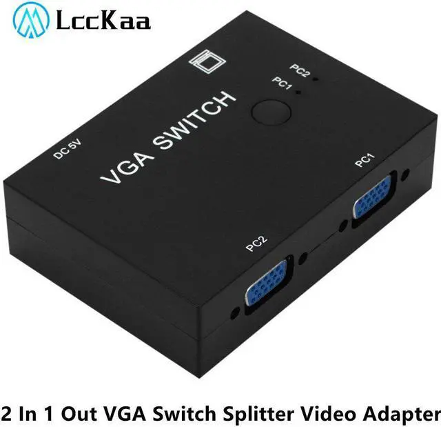 Main image of 2 In 1 Out VGA Switch Splitter 2 Port VGA Video Converter Adapter 1080P VGA Cable Switcher For Projector Display PC TV Laptop