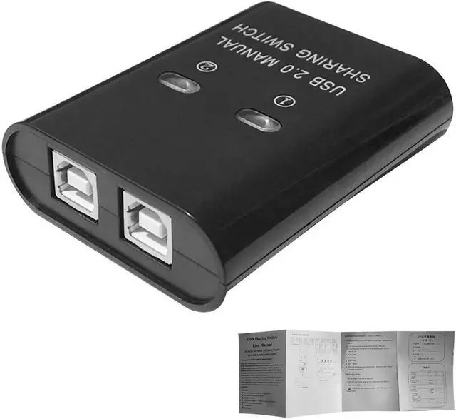 Alt view image 3 of 6 - USB Printer Sharing Device 2 in 1 Out Printer Sharing Device 2-Port Manual Kvm Switching Splitter Hub Converter Plug And Play