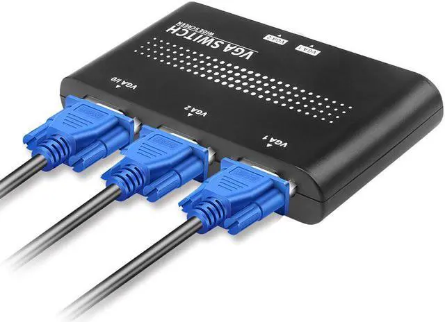 Alt view image 6 of 6 - 2 In 1 Out VGA Splitter Switch Manual Sharing Selector Switch Switcher Box 2 Ports VGA Selector Box for PC Monitor Accessories