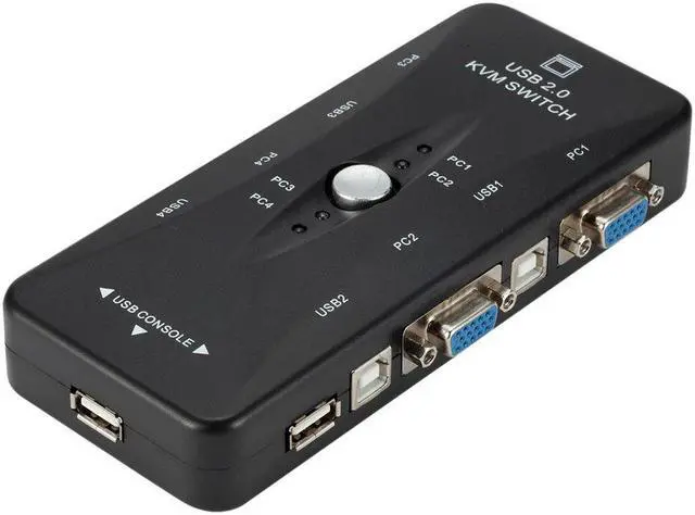 Alt view image 4 of 6 - BGGQGG 4 Port USB2.0  KVM Switch Box For Mouse Keyboard  Printer Share Switcher 200MHz 1920x1440 VGA  Monitor Switch Box Adapter