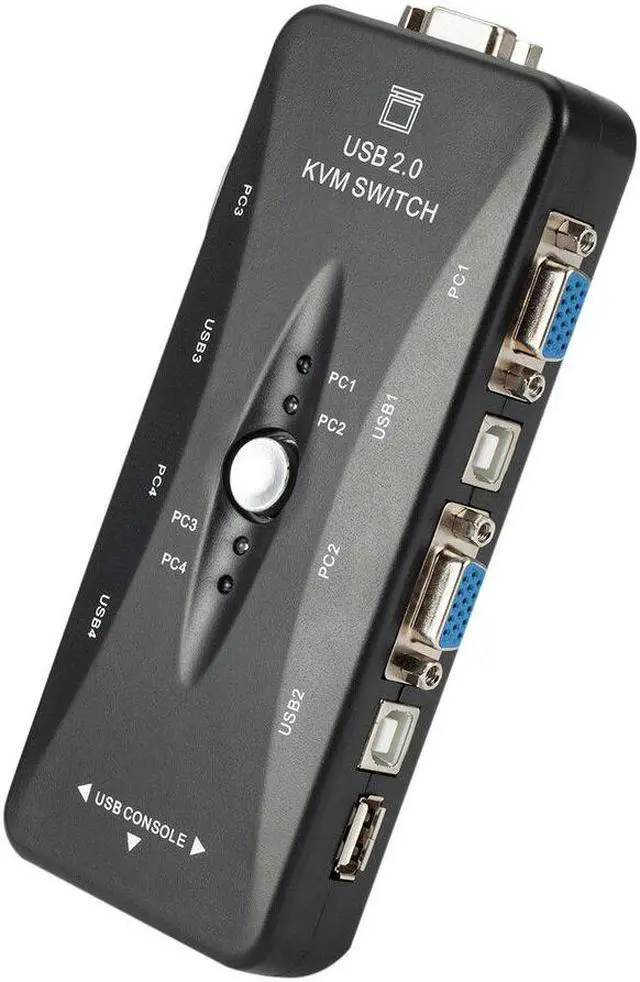 Alt view image 5 of 6 - BGGQGG 4 Port USB2.0  KVM Switch Box For Mouse Keyboard  Printer Share Switcher 200MHz 1920x1440 VGA  Monitor Switch Box Adapter
