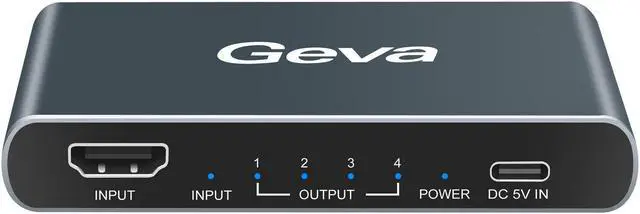 Alt view image 2 of 6 - 1x4 HDMI-compatible Splitter 1 in 4 Out 4K@60hz Splitter 1 Port to 4 Display  Duplicate/Mirror HDCP 18Gbps for PS4 Xbox Switch
