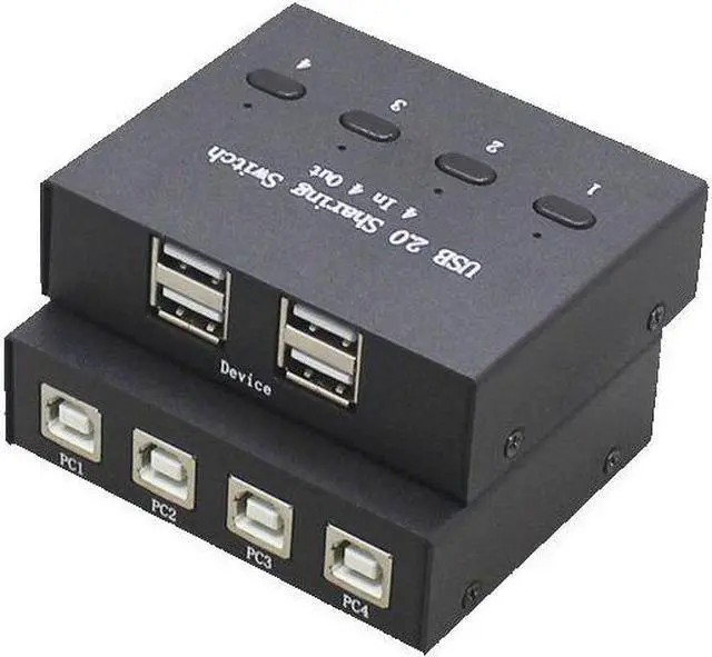 Alt view image 3 of 6 - KVM USB Switch For Xiaomi Mi Box Keyboard Mouse Printer Monitor 4 PCs Sharing 4 Devices USB2.0 Switch