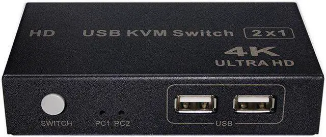 Alt view image 2 of 6 - USB KVM-H2 Converter 4K*2K 30Hz 1080P 2 In 1 Out Ultra Video Switcher Support HDCP PS4 Monitor Keyboard Mouse