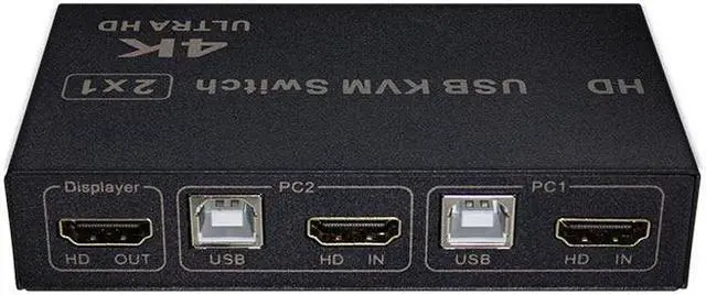 Alt view image 5 of 6 - USB KVM-H2 Converter 4K*2K 30Hz 1080P 2 In 1 Out Ultra Video Switcher Support HDCP PS4 Monitor Keyboard Mouse