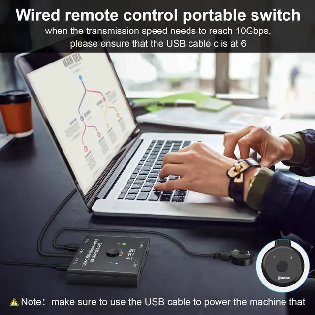 Alt view image 4 of 6 - 8K USB C Bi-Direction Switch 1x2/2x1 Data Video Switcher USB 3.1 PD 100W Splitter For Computer Monitor Multiple Source KVM