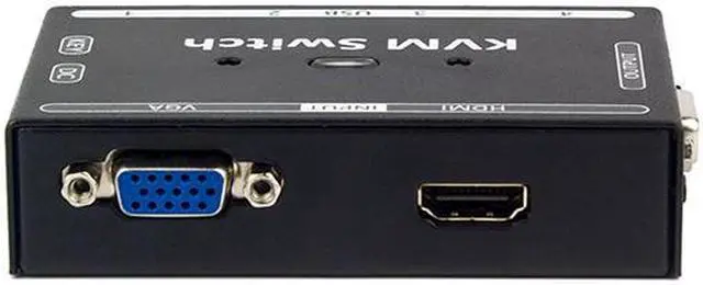 Alt view image 3 of 6 - Hybrid KVM Switch 2 in 1 out VGA HDMI sharer computer host monitor share USB keyboard mouse printer