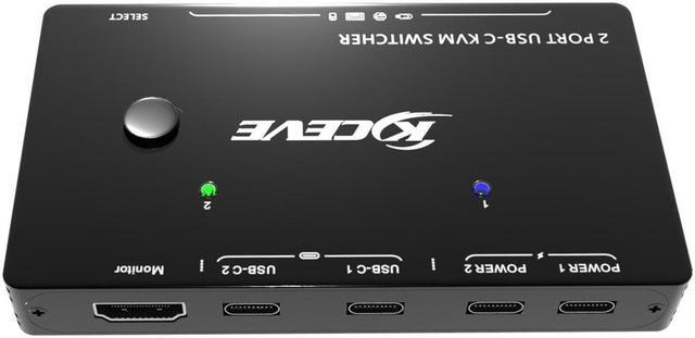 Alt view image 6 of 6 - 4 Port HDMI KVM Switch 4X2 Dual Monitor 4K@60Hz Extended Display USB KVM Switch 4 in 2 out for 4 PC Share Keyboard Mouse Monitor