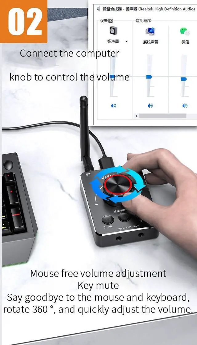 Alt view image 3 of 5 - USB Computer Bluetooth Headset Adapter 5.1 Connected To Wireless Headset Game Full Screen Volume Controller One Button Mute