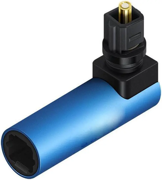 Alt view image 2 of 7 - 90 Degree Optical Audio Cable Adapter Right Angle Digital SPDIF Toslink Optical Connector 360 rotating Swivel for Soundbox,Macbook,TV BOX,TV,DVD,Amplifier