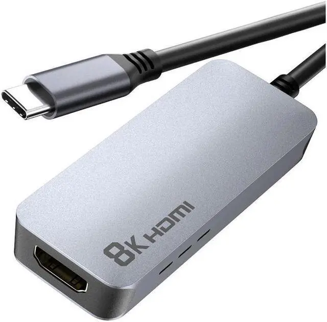 Alt view image 2 of 7 - USB C to HDMI Adapter 8K 60Hz Ultra HD Type-C to HDMI Video Converter Aluminum Thunderbolt 4 Cable Hub with Heat Emission Holes