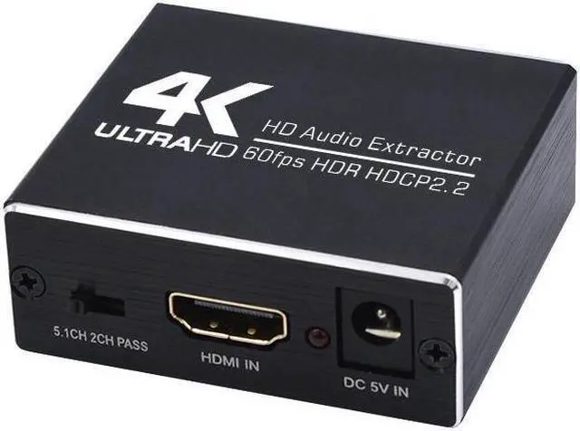 Alt view image 4 of 6 - 4K/60HZ HDMI Audio Extractor HDMI 2.0 Stereo Extractor Converter Optical TOSLINK SPDIF + 3.5mm Audio Splitter Adapter supports 3D HDR YUV4:4:4 3 EDID