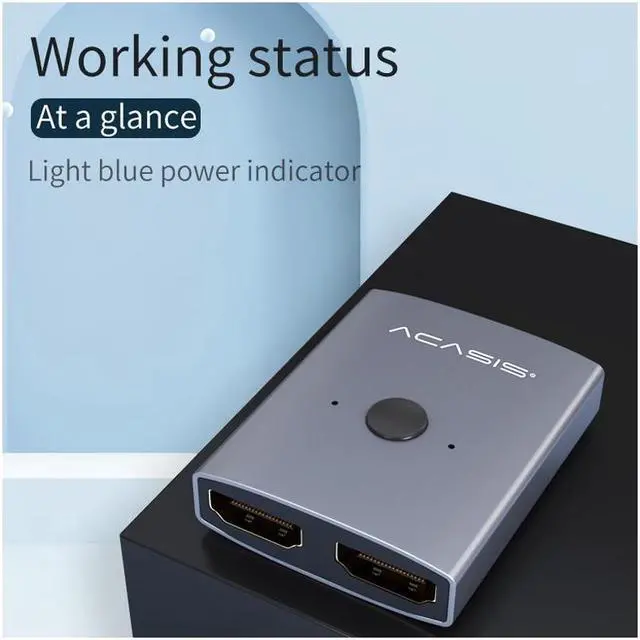 Alt view image 5 of 7 - HDMI Switch Bi-Direction HDMI Splitter 2.0 HDMI 4K@30Hz Switcher 1x2/2x1 Adapter 2 in 1 out Converter for PS4/3 TV Box
