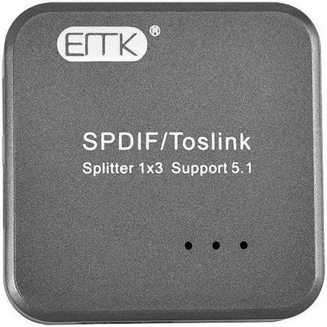 Alt view image 3 of 4 - Optical Audio Splitter Digital SPDIF Toslink Splitter 1 Input 3 Output Optical Splitter Adapter Box support 5.1 Speaker DVD (3 Simultaneous Outputs)