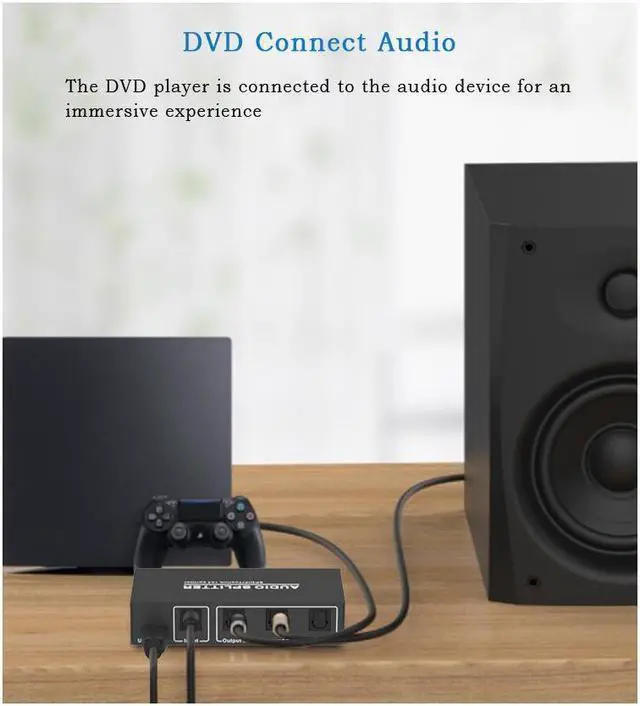 Alt view image 5 of 7 - 3 Way Spdif Toslink Optical Digital Audio Splitter 1 input 3 Outputs Support LPCM 2.0 / DTS / AC3 Audio Switcher