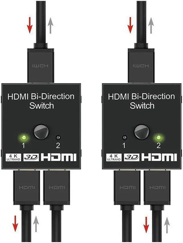 Alt view image 5 of 7 - HDMI Splitter 4K 1080P Switch Bi-Direction 1x2/2x1 Adapter HDMI Switcher 2 in 1 out for PS4/3 TV Box Nitendo Switch