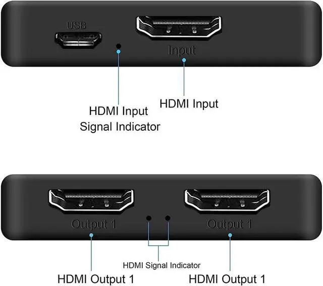 Alt view image 7 of 7 - HDMI SPLITTER 1 in 2 out,4K HDMI SPLITTER for Dual Same Monitors, [Mirror Only,Not Extend], HDMI SPLITTER for 4K,1080P, 3D, [Just Duplicate,Don't Provide 2 Different Outputs]- With 1 Output HDMI CABLE