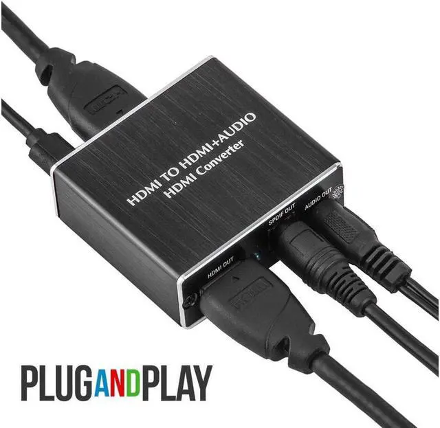 Alt view image 6 of 7 - 4K HDMI to HDMI and Audio Output (SPDIF Optical + 3.5mm AUX Stereo), Premium HDMI Extractor Splitter Converter Adapter for App-le TV, Fire TV, Blu-Ray Player