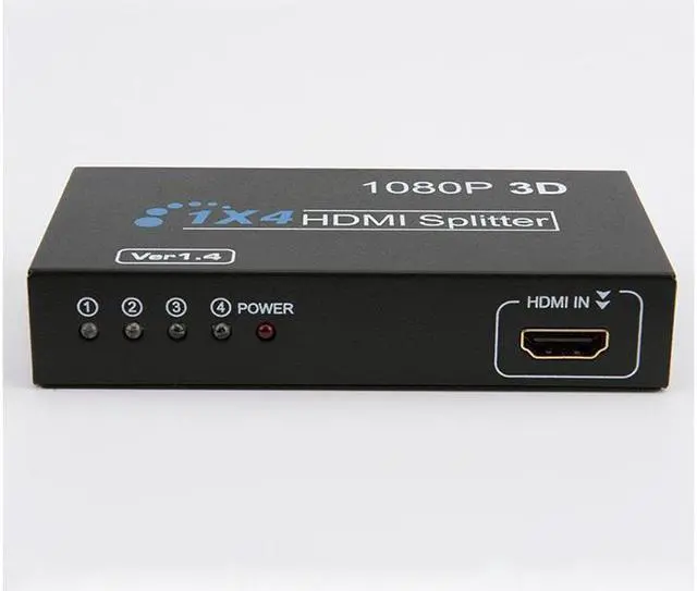 Alt view image 6 of 7 - HDMI Video Splitter 1x4 HDMI Splitter 1080P 3D Video Switch 1 in 4 Out Amplifier Display For HDTV DVD PS3/4