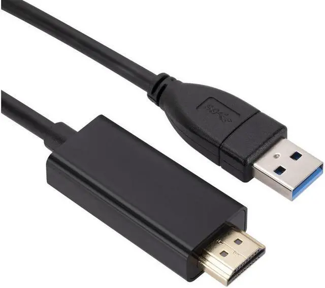Alt view image 3 of 7 - 6.6FT USB to HDMI Adapter Cable for Mac OS Windows 10/8/7/Vista/XP, USB 3.0 to HDMI Male HD 1080P Monitor Display Audio Video Converter Cord