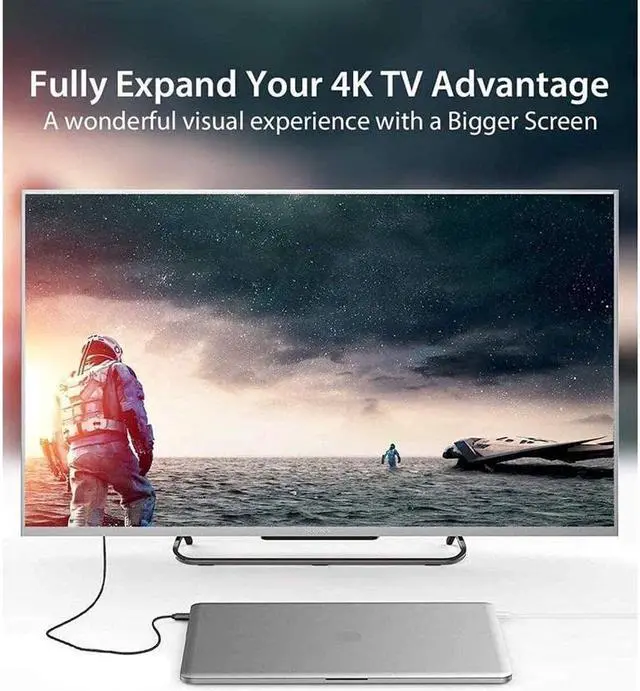 Alt view image 7 of 7 - 6.6FT USB to HDMI Adapter Cable for Mac OS Windows 10/8/7/Vista/XP, USB 3.0 to HDMI Male HD 1080P Monitor Display Audio Video Converter Cord