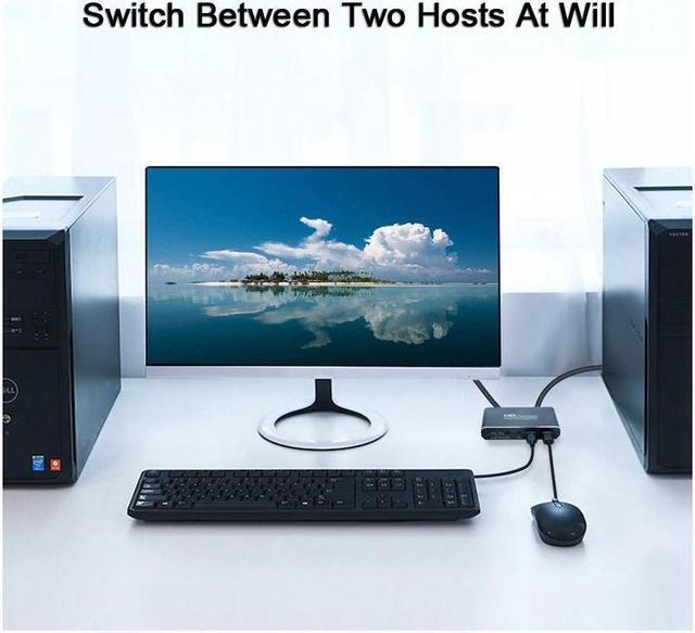 Alt view image 6 of 7 - 1Pcs 2X1 HDMI KVM Switch Monitor Swich UHD 4K@30Hz 2 In 1 Out Hotkey Switch with 2 Pcs 4.9ft KVM Cables Supports Mechanical and Multimedia Keyboard &Mouse USB 2.0 Devices