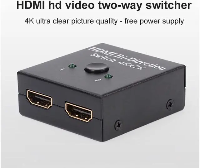 Alt view image 5 of 7 - 4K HDMI Bi-Directional Switch Splitter Converters Full HD 1080P HDMI Video Two-way 1x2/2x1 Switcher One Key 1 in 2 Out Amplifier Splitter Adapter