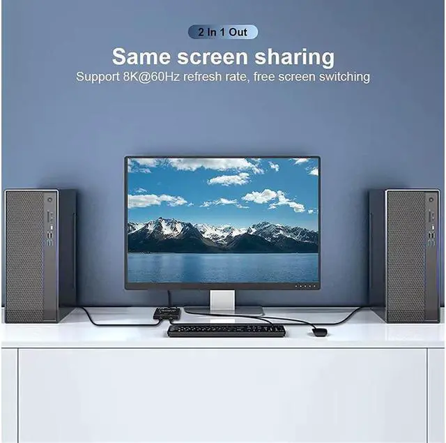 Alt view image 4 of 7 - USB-C Switcher, Type-C 8K Updated Switch USB 3.1 C Gen 2 Cable for Video Bi-Direction 8K @30Hz 4K @120Hz Power Delivery 100w 10Gbps Data Transfer Splitter Converter