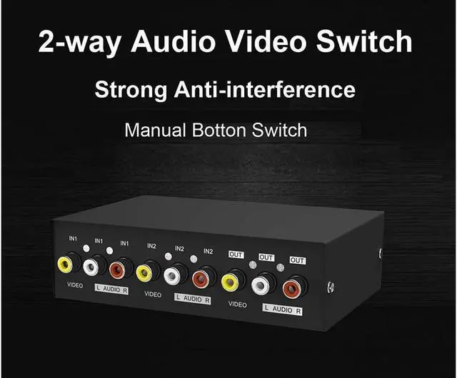 Alt view image 5 of 6 - AV RCA Switch Box, AV Switcher Composite Video L/R Audio Selector Box for DVD STB Game Consoles (2 in 1 out)