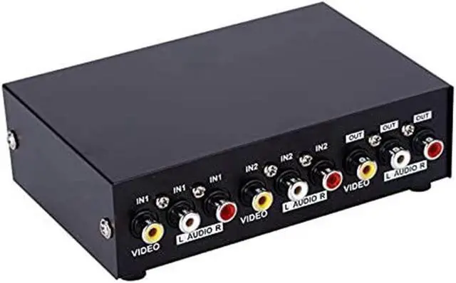 Alt view image 6 of 6 - AV RCA Switch Box, AV Switcher Composite Video L/R Audio Selector Box for DVD STB Game Consoles (2 in 1 out)