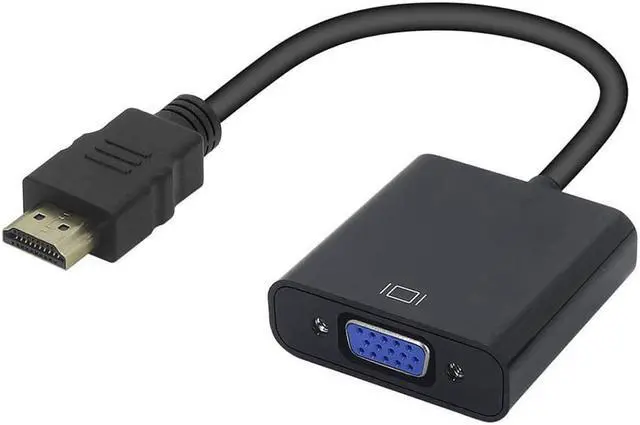 Main image of HDMI to VGA, HDMI to VGA Adapter (Male to Female) Compatible for Computer, Desktop, Laptop, PC, Monitor, Projector, HDTV, Chromebook, Raspberry Pi, Roku, Xbox and More - Black