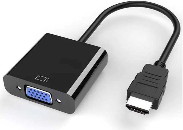 Alt view image 6 of 7 - HDMI to VGA, HDMI to VGA Adapter (Male to Female) Compatible for Computer, Desktop, Laptop, PC, Monitor, Projector, HDTV, Chromebook, Raspberry Pi, Roku, Xbox and More - Black