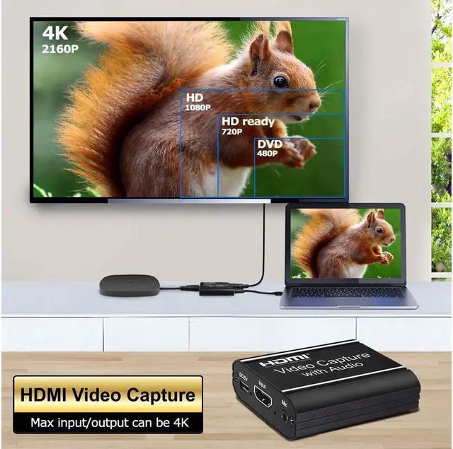 Alt view image 7 of 7 - Video Capture Card with Loop Out, Video Capture with Audio, 4K HDMI Game Capture USB 2.0 Record Capture Card Device for Live Streaming Broadcasting, Video Conference, Gaming for PS3/4, Switch, DSLR