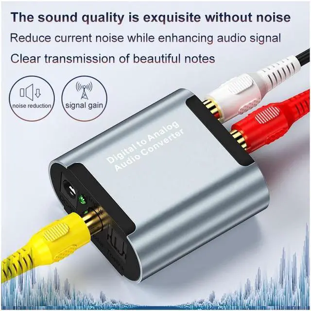 Alt view image 4 of 7 - Digital to Analog Audio Converter with Audio Decoder Fiber Digital Optical Toslink to 3.5mm Jack or 2*rca (coaxial) Stereo R/L (Digital Optical Toslink Version)