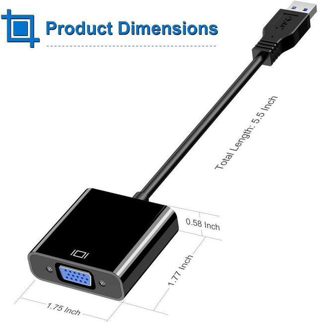 Alt view image 3 of 7 - USB to VGA Adapters,USB 3.0/2.0 to VGA Adapter Multi-Display Video Converter- PC Laptop Windows XP 7/8/8.1/10,Desktop, Laptop, PC, Monitor, Projector, HDTV