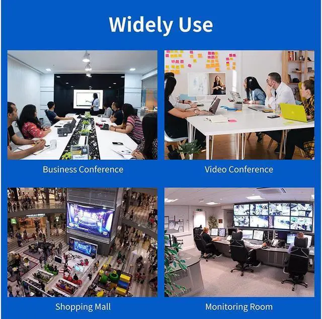 Alt view image 6 of 7 - 4 Port DisplayPort KVM Switch 3D UHD 4K@60Hz 4 in 1 Out USB and DP KVM Switcher for 4 PCs Share Keyboard Mouse Monitor and USB 2.0 Devices, with 4 USB Cables
