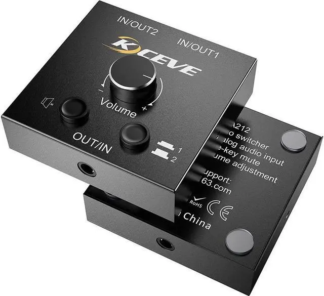Alt view image 6 of 7 - 3.5mm Audio Selector, AUX 3.5mm Audio Splitter Headphone Switcher, Speaker Manual Selector for Audio Sharing, 2 in 1 Out