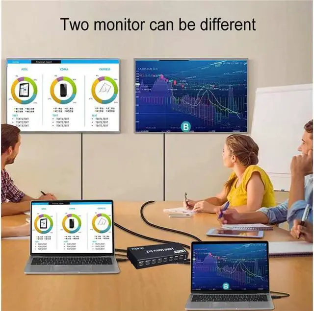 Alt view image 6 of 7 - HDMI 2.0 Matrix 6x2 Switch Splitter, 6 in 2 Out HDMI Video Switcher Splitter with Audio Extractor/IR Remote Controller, HDR 4K @60Hz RGB/YUV 4:4:4 SPDIF Optical + 3.5 mm Jack Audio Output