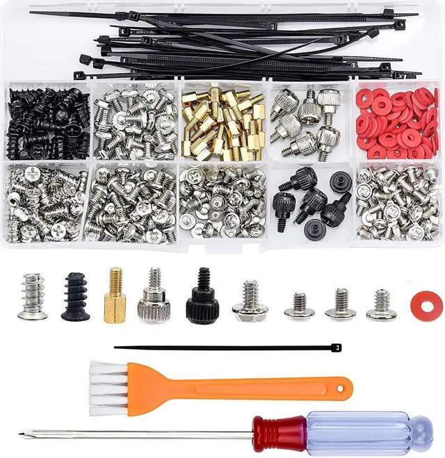 Main image of 362pc Computer Screws Assortment Kit | Motherboard Standoff Risers Screw Set for HDD SSD Hard Drive, Computer Case, Fan, Power Supply, Graphics, CD, Motherboard Screws Kit for DIY & Repair