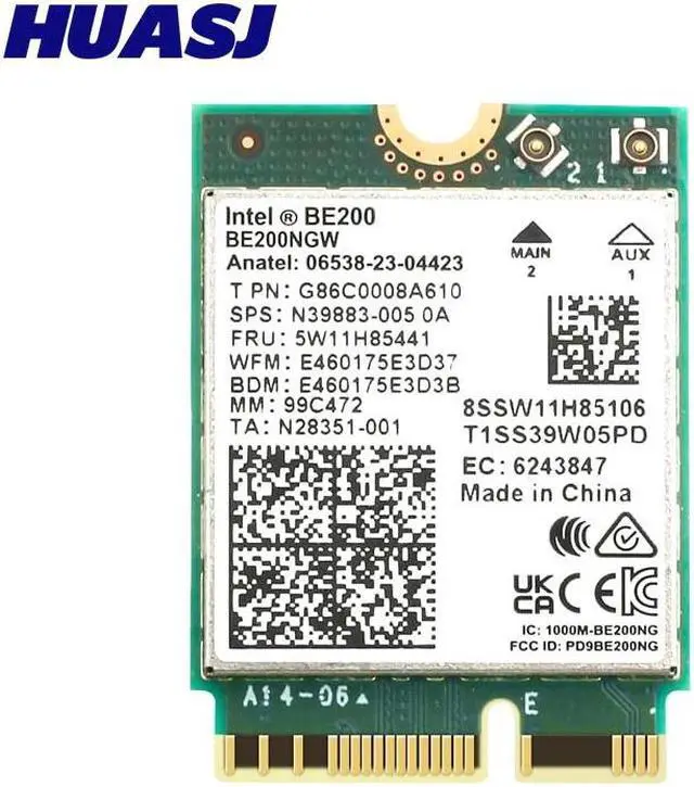 Alt view image 2 of 5 - New Wi-Fi 7 BT 5.4 Intel BE200 WIFI Card BE200NGW 2.4/5/ 6 GHz 5.8 Gbps For Windows 11 PC Laptop