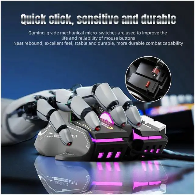 Alt view image 5 of 6 - RGB Gaming Mouse Backlit Wired Ergonomic 10 Button Programmable Mouse ,UP to 12800 DPI, RGB,10 Programmable Buttons