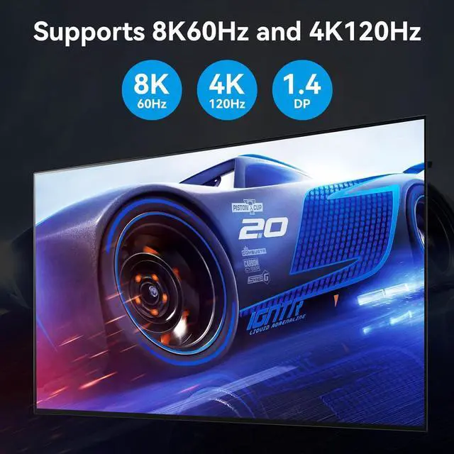 Alt view image 6 of 7 - 8K Displayport KVM Switch 3 Monitors 2 Computers 4K 120Hz DP KVM Switches Triple Monitor for 2 PC Share 4 USB 3.0 Ports Support Extended & Copy Display Mode Wired Controller and 12V Adapter